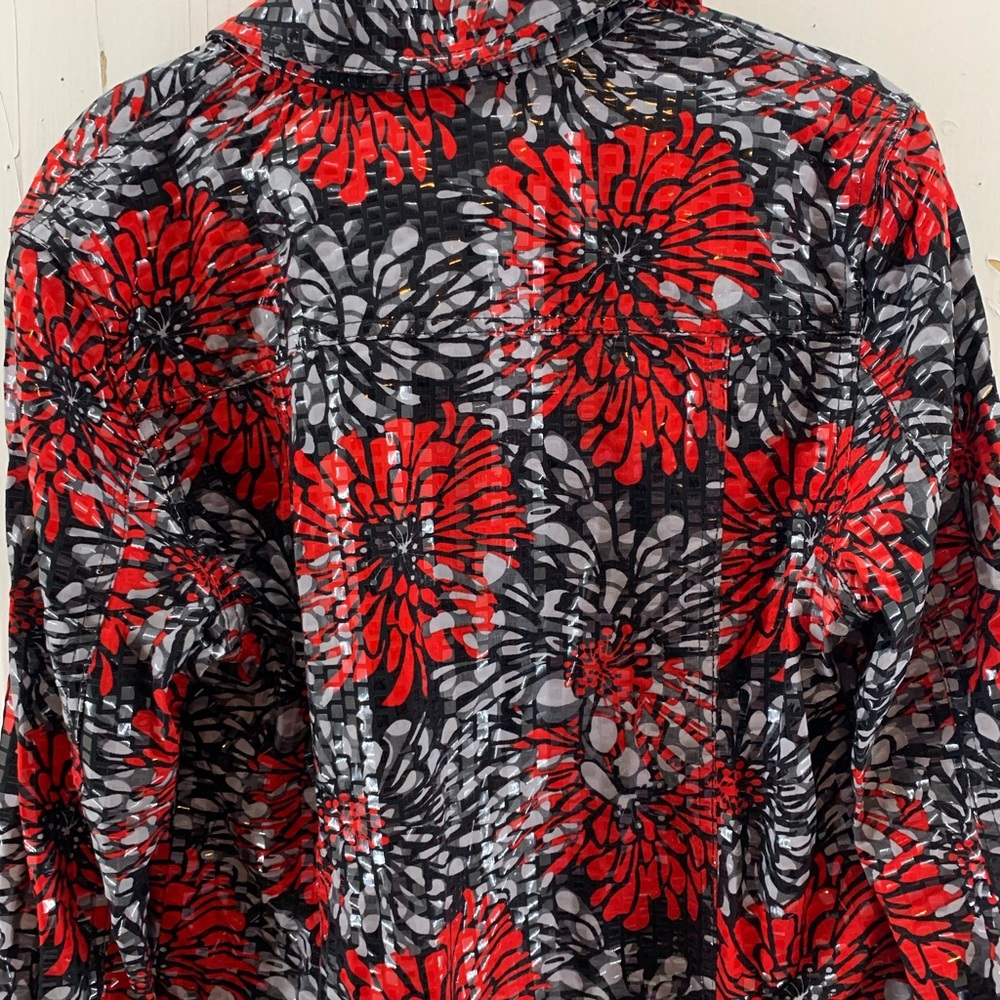 Ruby Rd Shiny Black Red Gray Jacket - Picture 6 of 6